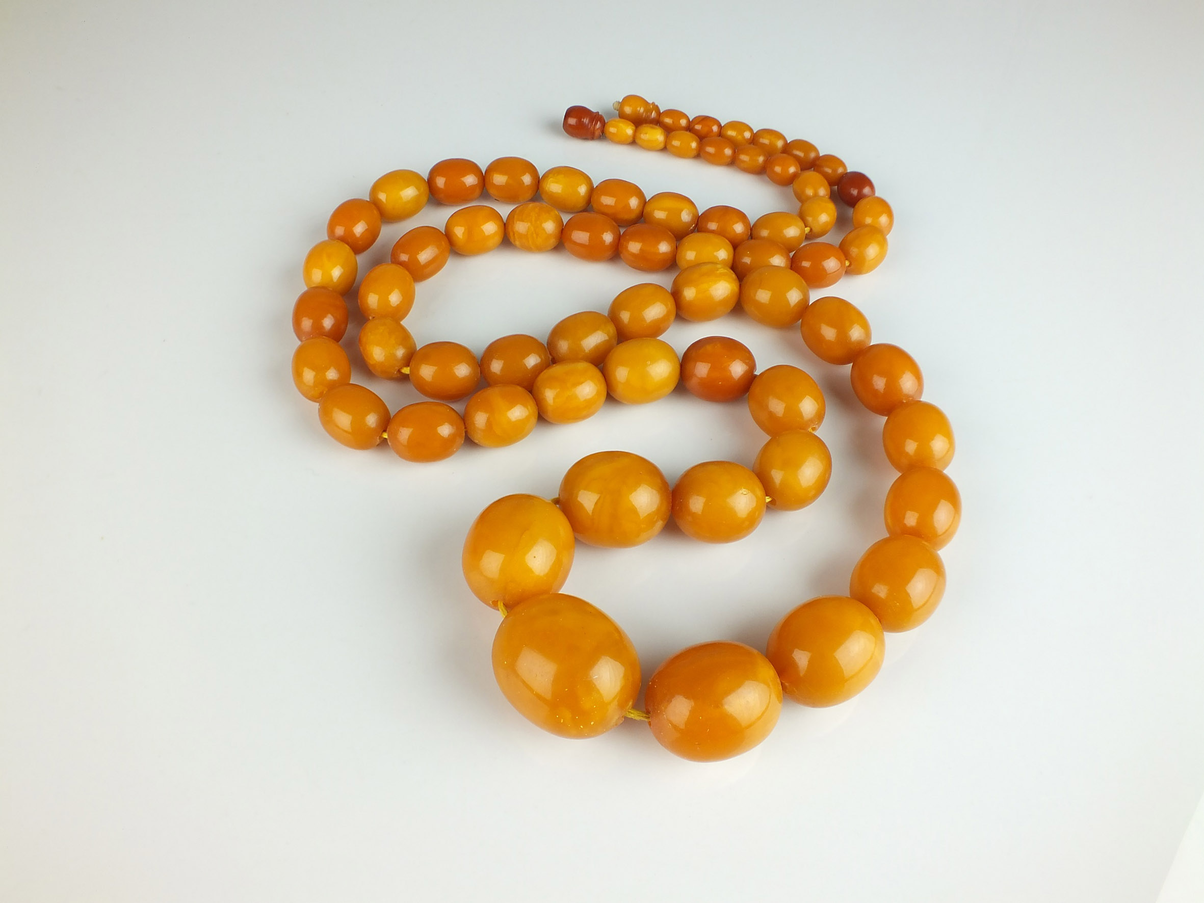 An amber bead necklace discovered at valuation day sold for £1,950. Halls Fine Art